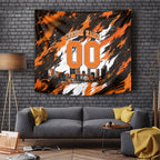 Personalised Perth Scorchers Cricket Fan Pride Tapestry Dynamic Flaming Dragon Art With Perth City Skyline