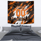 Personalised Perth Scorchers Cricket Fan Pride Tapestry Dynamic Flaming Dragon Art With Perth City Skyline