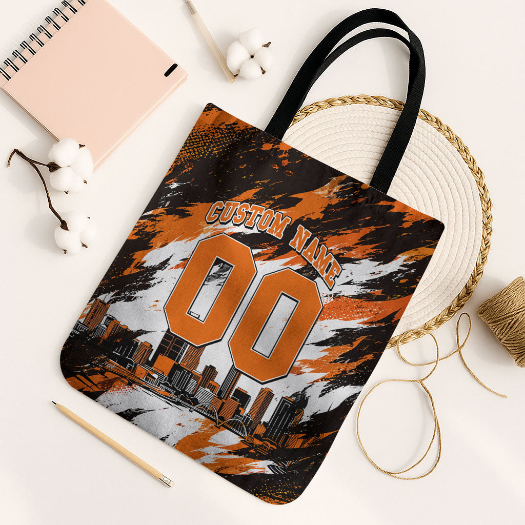 Personalised Perth Scorchers Cricket Fan Pride Tote Bag Dynamic Flaming Dragon Art With Perth City Skyline