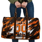 Personalised Perth Scorchers Cricket Fan Pride Travel Bag Dynamic Flaming Dragon Art With Perth City Skyline