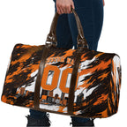 Personalised Perth Scorchers Cricket Fan Pride Travel Bag Dynamic Flaming Dragon Art With Perth City Skyline