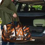 Personalised Perth Scorchers Cricket Fan Pride Travel Bag Dynamic Flaming Dragon Art With Perth City Skyline