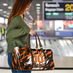 Personalised Perth Scorchers Cricket Fan Pride Travel Bag Dynamic Flaming Dragon Art With Perth City Skyline