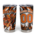 Personalised Perth Scorchers Cricket Fan Pride Tumbler Cup Dynamic Flaming Dragon Art With Perth City Skyline