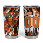 Personalised Perth Scorchers Cricket Fan Pride Tumbler Cup Dynamic Flaming Dragon Art With Perth City Skyline