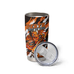 Personalised Perth Scorchers Cricket Fan Pride Tumbler Cup Dynamic Flaming Dragon Art With Perth City Skyline