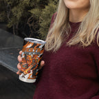 Personalised Perth Scorchers Cricket Fan Pride Tumbler Cup Dynamic Flaming Dragon Art With Perth City Skyline