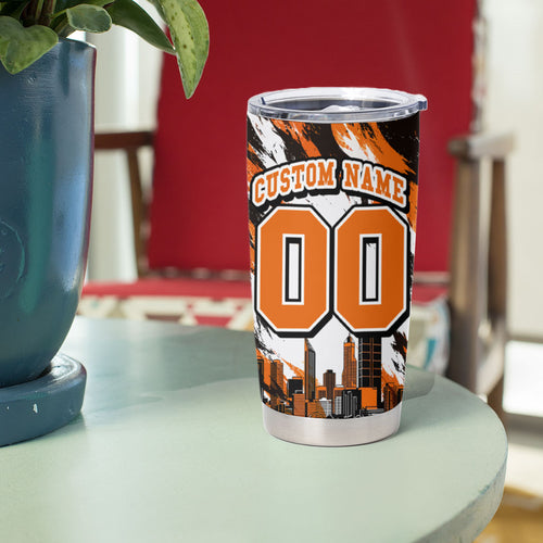 Personalised Perth Scorchers Cricket Fan Pride Tumbler Cup Dynamic Flaming Dragon Art With Perth City Skyline