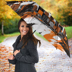 Personalised Perth Scorchers Cricket Fan Pride Umbrella Dynamic Flaming Dragon Art With Perth City Skyline