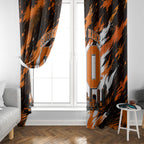 Personalised Perth Scorchers Cricket Fan Pride Window Curtain Dynamic Flaming Dragon Art With Perth City Skyline