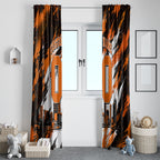 Personalised Perth Scorchers Cricket Fan Pride Window Curtain Dynamic Flaming Dragon Art With Perth City Skyline