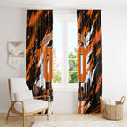 Personalised Perth Scorchers Cricket Fan Pride Window Curtain Dynamic Flaming Dragon Art With Perth City Skyline