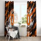 Personalised Perth Scorchers Cricket Fan Pride Window Curtain Dynamic Flaming Dragon Art With Perth City Skyline