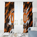 Personalised Perth Scorchers Cricket Fan Pride Window Curtain Dynamic Flaming Dragon Art With Perth City Skyline