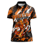 Personalised Perth Scorchers Cricket Fan Pride Women Polo Shirt Dynamic Flaming Dragon Art With Perth City Skyline