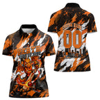 Personalised Perth Scorchers Cricket Fan Pride Women Polo Shirt Dynamic Flaming Dragon Art With Perth City Skyline