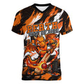 Personalised Perth Scorchers Cricket Fan Pride Women V-Neck T-Shirt Dynamic Flaming Dragon Art With Perth City Skyline