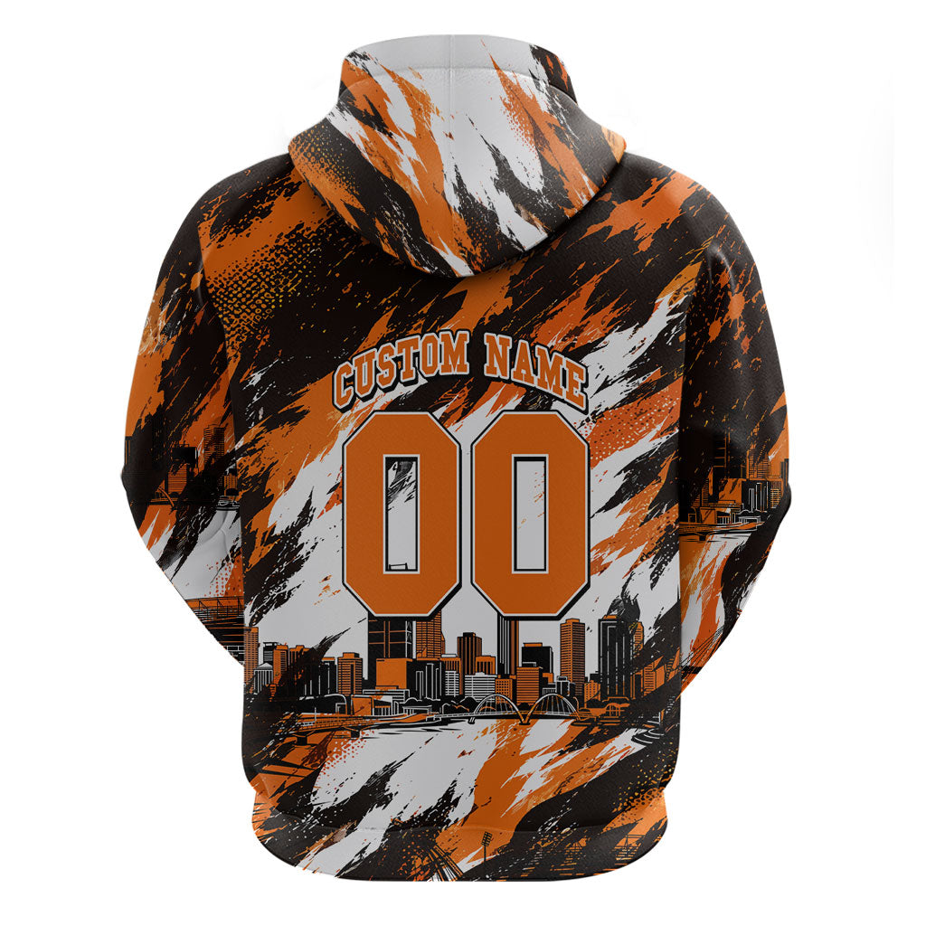 Personalised Perth Scorchers Cricket Fan Pride Zip Hoodie Dynamic Flaming Dragon Art With Perth City Skyline