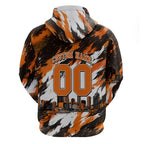 Personalised Perth Scorchers Cricket Fan Pride Zip Hoodie Dynamic Flaming Dragon Art With Perth City Skyline