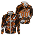 Personalised Perth Scorchers Cricket Fan Pride Zip Hoodie Dynamic Flaming Dragon Art With Perth City Skyline