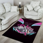 Personalised Sydney Sixers Cricket Mascot Skyline Area Rug Retro Neon Graphic Fan Art