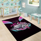 Personalised Sydney Sixers Cricket Mascot Skyline Area Rug Retro Neon Graphic Fan Art