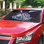 Personalised Sydney Sixers Cricket Mascot Skyline Auto Sun Shade Retro Neon Graphic Fan Art