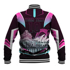 Personalised Sydney Sixers Cricket Mascot Skyline Baseball Jacket Retro Neon Graphic Fan Art