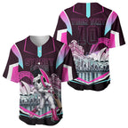 Personalised Sydney Sixers Cricket Mascot Skyline Baseball Jersey Retro Neon Graphic Fan Art