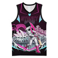 Personalised Sydney Sixers Cricket Mascot Skyline Basketball Jersey Retro Neon Graphic Fan Art