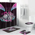 Personalised Sydney Sixers Cricket Mascot Skyline Bathroom Set Retro Neon Graphic Fan Art