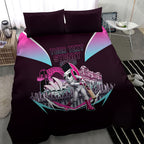 Personalised Sydney Sixers Cricket Mascot Skyline Bedding Set Retro Neon Graphic Fan Art