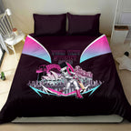 Personalised Sydney Sixers Cricket Mascot Skyline Bedding Set Retro Neon Graphic Fan Art