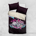 Personalised Sydney Sixers Cricket Mascot Skyline Bedding Set Retro Neon Graphic Fan Art