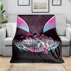Personalised Sydney Sixers Cricket Mascot Skyline Blanket Retro Neon Graphic Fan Art