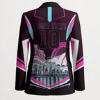 Personalised Sydney Sixers Cricket Mascot Skyline Blazer Retro Neon Graphic Fan Art