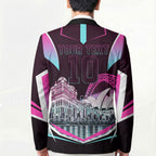 Personalised Sydney Sixers Cricket Mascot Skyline Blazer Retro Neon Graphic Fan Art