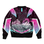 Personalised Sydney Sixers Cricket Mascot Skyline Bomber Jacket Retro Neon Graphic Fan Art