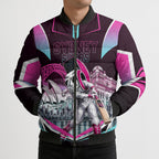 Personalised Sydney Sixers Cricket Mascot Skyline Bomber Puffer Jacket Retro Neon Graphic Fan Art