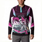 Personalised Sydney Sixers Cricket Mascot Skyline Button Sweatshirt Retro Neon Graphic Fan Art