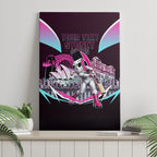 Personalised Sydney Sixers Cricket Mascot Skyline Canvas Wall Art Retro Neon Graphic Fan Art