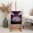 Personalised Sydney Sixers Cricket Mascot Skyline Canvas Wall Art Retro Neon Graphic Fan Art