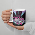 Personalised Sydney Sixers Cricket Mascot Skyline Ceramic Mug Retro Neon Graphic Fan Art