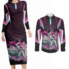 Personalised Sydney Sixers Cricket Mascot Skyline Couples Matching Long Sleeve Bodycon Dress and Long Sleeve Button Shirt Retro Neon Graphic Fan Art