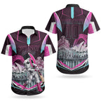 Personalised Sydney Sixers Cricket Mascot Skyline Couples Matching Off Shoulder Maxi Dress and Hawaiian Shirt Retro Neon Graphic Fan Art