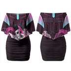 Personalised Sydney Sixers Cricket Mascot Skyline Couples Matching Off Shoulder Short Dress and Long Sleeve Button Shirt Retro Neon Graphic Fan Art