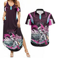Personalised Sydney Sixers Cricket Mascot Skyline Couples Matching Summer Maxi Dress and Hawaiian Shirt Retro Neon Graphic Fan Art