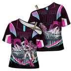 Personalised Sydney Sixers Cricket Mascot Skyline Cross Shoulder Shirt Retro Neon Graphic Fan Art