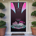 Personalised Sydney Sixers Cricket Mascot Skyline Door Cover Retro Neon Graphic Fan Art