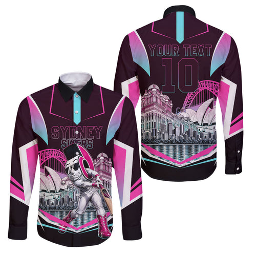 Personalised Sydney Sixers Cricket Mascot Skyline Family Matching Summer Maxi Dress and Hawaiian Shirt Retro Neon Graphic Fan Art